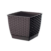 Prosperplast Ratolla Square Planter 19x19x15.9cm - Umber Brown